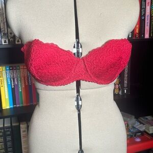 Red Lacy Secret Treasures Strapless Bra